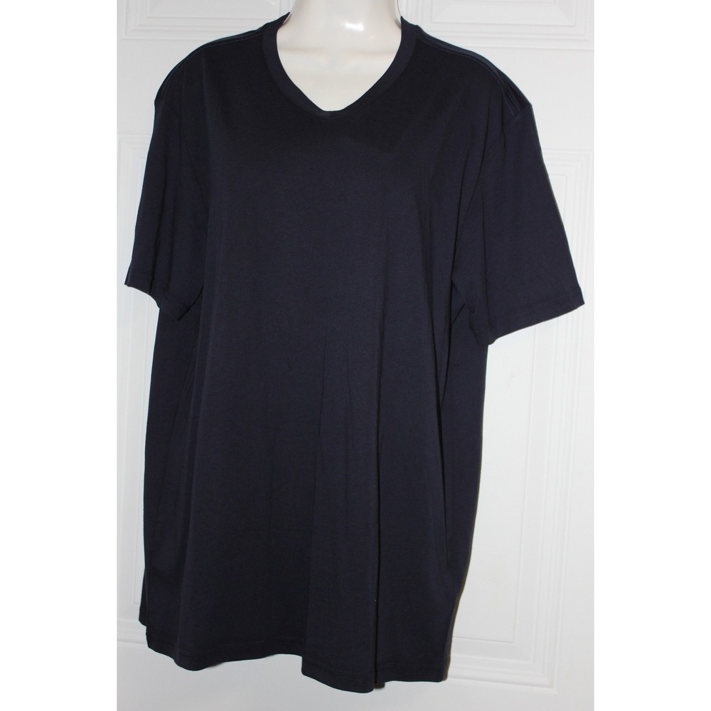 Quince Women's Navy Blue‎ Organic Cotton V-Neck Relaxed Tee Shirt SZ Large NEW